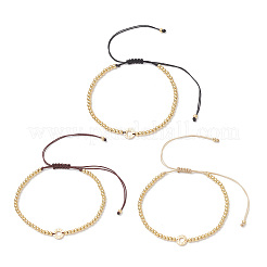 3Pcs Brass Round Beads Braided Bead Bracelets&nbsp;BJEW-JB12888