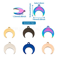 12Pcs 6 Colors Stainless Steel Pendants&nbsp;STAS-TA0001-34