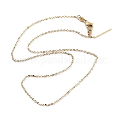 Ion Plating(IP) Adjustable 304 Stainless Steel Dapped Chain Necklaces&nbsp;NJEW-K270-05G