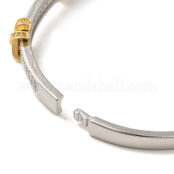 Rack Plating Brass Hinged Bangles with Cubic Zirconia&nbsp;BJEW-D059-01P