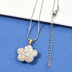 304 Stainless Steel Two Tone Pendant Necklaces for Women&nbsp;NJEW-S445-01D-GP