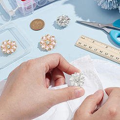 4Pcs 2 Styles Alloy Rhinestone Buttons&nbsp;BUTT-NB0001-79A