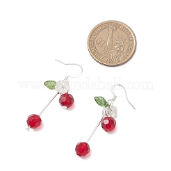 Glass Beads Cherry Dangle Earrings&nbsp;EJEW-JE06640-03