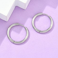 Tarnish Resistant 304 Stainless Steel Huggie Hoop Earrings&nbsp;LS-EJEW-F111B-21mm-P
