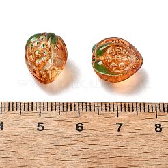 Transparent Glass Enamel Beads Strawberry&nbsp;LAMP-V001-05B