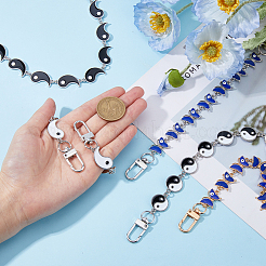 2 Sets 2 Style Alloy Enamel Butterfly with Evil Eye & Yin Yang Link Chain Purse Strap Extenders&nbsp;AJEW-FH0003-83