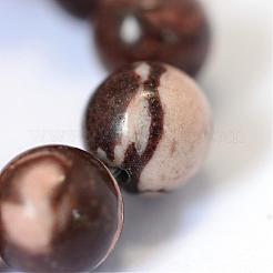 Natural Zebra Jasper Round Bead Strands&nbsp;G-E334-6mm-12