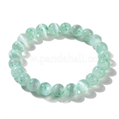 Dyed Natural Selenite Round Beaded Stretch Bracelet for Women&nbsp;BJEW-G697-02A