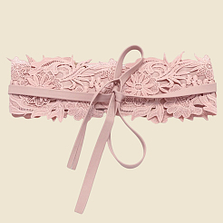 Imitation Leather Flower Lace Wide Chain Belts&nbsp;AJEW-WH20077-032C