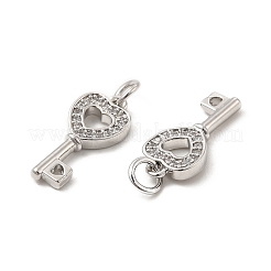 Brass Micro Pave Clear Cubic Zirconia Pendants&nbsp;KK-E068-VB179