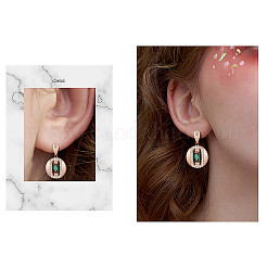 Brass Micro Pave Grade AAA Cubic Zirconia Dangle Stud Earrings&nbsp;JE898B