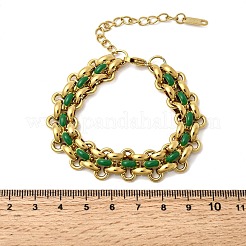 304 Stainless Steel Enamel Link Chain Bracelets for Women&nbsp;BJEW-A152-03G