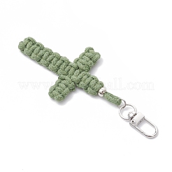 Cross Cotton Threads Pendants Decorations&nbsp;HJEW-TA00398-01
