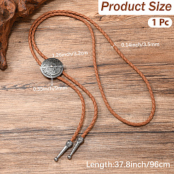 1Pc PU Imitation Leather Braided Cord Lariat Necklaces&nbsp;NJEW-CL0001-36