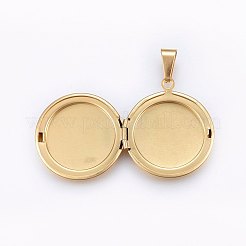 Ion Plating(IP) 316 Stainless Steel Locket Pendants&nbsp;STAS-O103-30G