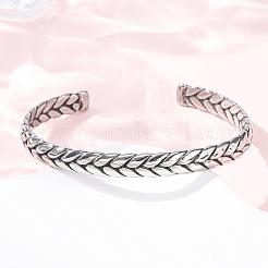 Retro 316 Surgical Stainless Steel Cuff Bangles&nbsp;BJEW-C142-14B-AS
