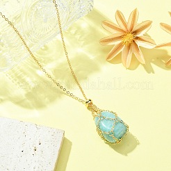 304 Stainless Steel Macrame Pouch Empty Stone Holder for Pendant Necklaces Making&nbsp;NJEW-TA00084-02