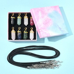 DIY Natural Gemstone & Waxed Cord Necklace Making Kits&nbsp;DIY-FS0008-04A