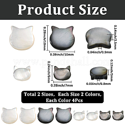 16Pcs 4 Styles Natural White Shell & Black Lip Shell Beads&nbsp;SSHEL-SC0001-34