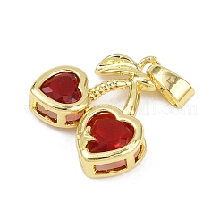 Brass Micro Pave Cubic Zirconia Pendants&nbsp;KK-N254-227G-01