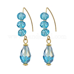 Teardrop Electroplate Glass Dangle Earrings&nbsp;EJEW-JE06797-01
