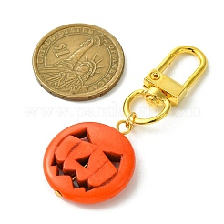 2Pcs 2 Colors Halloween Synthetic Turquoise Pumpkin Pendant Decorations&nbsp;HJEW-JM01947