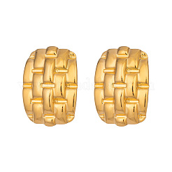 Vintage Geometric Woven Texture 304 Stainless Steel Stud Earrings for Women&nbsp;OR3315-1