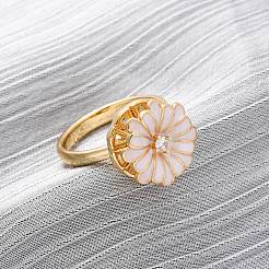 Brass Micro Pave Cubic Zirconia Rotating Finger Rings&nbsp;RJEW-S636-04G