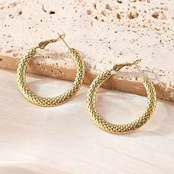 201 Stainless Steel Hoop Earrings&nbsp;EJEW-P304-10G