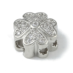 Rack Plating Brass Micro Pave Clear Cubic Zirconia Beads&nbsp;KK-A220-10P