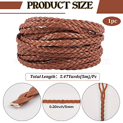 5M 3-Ply PU Leather Braided Cord&nbsp;LC-GF0001-12A