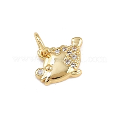 Brass Micro Pave Cubic Zirconia Pendants&nbsp;KK-A269-04A-G