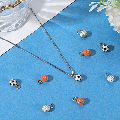 9Pcs 3 Styles Brass Enamel Pendants&nbsp;KK-BBC0019-17