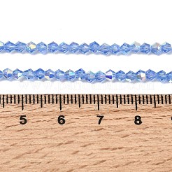 AB Color Plated Transparent Glass Beads Strands&nbsp;GLAA-G127-01E