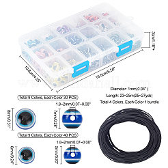 DIY Colorful Evil Eye Stretch Bracelst Making Kits&nbsp;DIY-PH0002-03