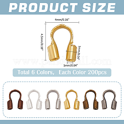 1200Pcs 6 Colors Brass Wire Guardians&nbsp;KK-ME0002-76