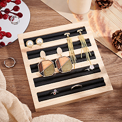 5-Slot Bamboo Ring Displays&nbsp;RDIS-WH0002-15A