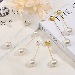 16Pcs 4 Style Brass Lapel Pin Base Settings&nbsp;KK-CA0002-34