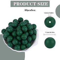 80Pcs Round Silicone Focal Beads&nbsp;SIL-SZ0001-24-40
