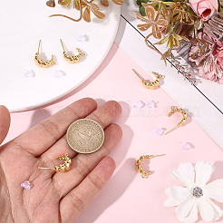 10Pcs Brass Stud Earring Findings&nbsp;KK-BBC0023-22