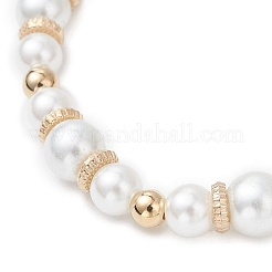4Pcs 4 Styles Glass Pearl & CCB Plastic Round Beaded Stretch Bracelets for Women&nbsp;BJEW-JB12542