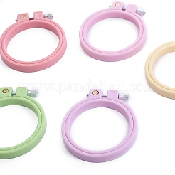 Adjustable ABS Plastic Flat Round Embroidery Hoops&nbsp;TOOL-PW0003-017