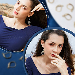 50Pcs 304 Stainless Steel Leverback Earring Findings&nbsp;STAS-BBC0001-44G