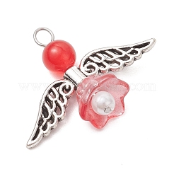 Pearlized Glass Pearl Bead Pendants&nbsp;PALLOY-JF03205-05