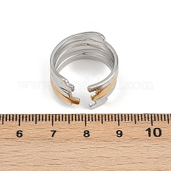304 Stainless Steel Cuff Rings&nbsp;RJEW-D331-01C-PG