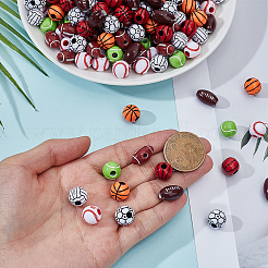 320Pcs 8 Styles Craft Style Acrylic Sports Beads Bracelets Making Kits&nbsp;MACR-PA0001-49