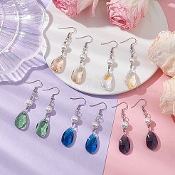 Glass and Shell Pearl Dangle Earrings&nbsp;EJEW-JE06020