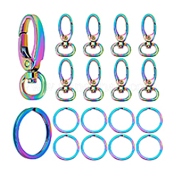 20Pcs 2 Style Oval Alloy Swivel Clasps Lanyard Snap Hook&nbsp;FIND-PH0026-93