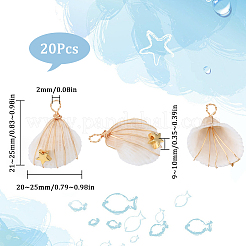 20Pcs Natural Spiral Shell Copper Wire Wrapped Pendants&nbsp;FIND-SC0005-90