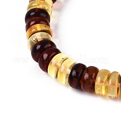 Natural Amber Beaded Stretch Bracelets for Men Women&nbsp;BJEW-T018-20